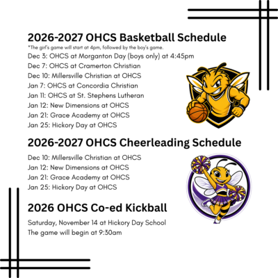 OHCS Sports Schedule OHCS Sports Schedule